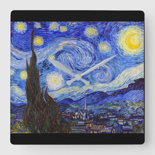 Vincent Willem van Gogh , “ Starry Night ” スクエア壁時計 (正面)
