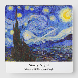 Vincent Willem van Gogh , “ Starry Night ” スクエア壁時計