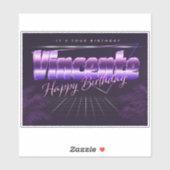 Vincente Name Vorname retro Sticker Geburtstag シール (シート)