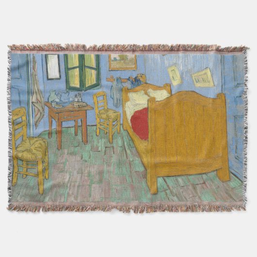 Vincent's Bedroom in Arles by Vincent van ゴッホ スローブランケット (正面)