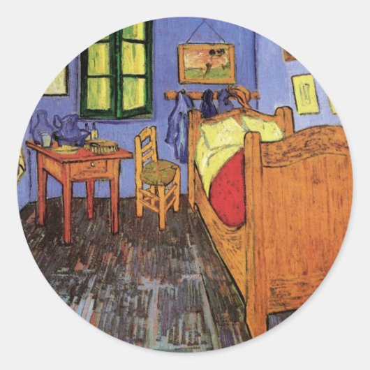 Vincent's Bedroom in Arles by Vincent van ゴッホ ラウンドシール (正面)
