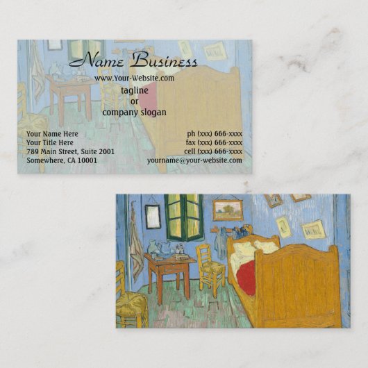 Vincent's Bedroom in Arles by Vincent van ゴッホ 名刺 (正面/裏面)