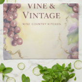 Vine & Vintage Grapes Luxe Tea Towel キッチンタオル (折り畳み)