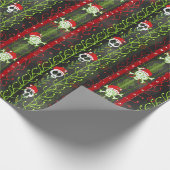 Vines O' Death Christmas Skull Skeleton Santa Hat ラッピングペーパー (角)