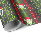 Vines O' Death Christmas Skull Skeleton Santa Hat ラッピングペーパー (ロールコーナー)