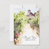 VineyardとRed Barn Water 結婚 color's サンキューカード (正面)