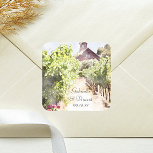 VineyardとRed Barn Water 結婚 color's スクエアシール
