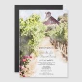 VineyardとRed Barn Water 結婚 color's マグネット招待状 (正面/裏面)