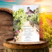 VineyardとRed Barn Water 結婚 color's 招待状