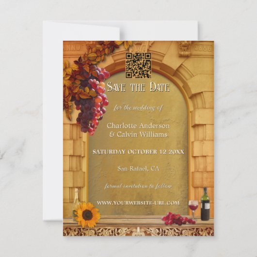 Vineyardイタリアン Wedding Save the Date 案内状 (裏面)