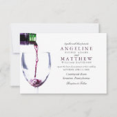 Vineyardエレガント素朴 & Wine Glass結婚カード 招待状 (正面)