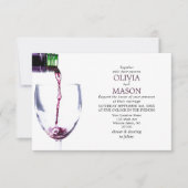 Vineyardエレガント素朴 & Wine Glass結婚カード 招待状 (正面)