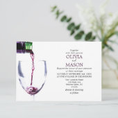 Vineyardエレガント素朴 & Wine Glass結婚カード 招待状 (スタンド正面)