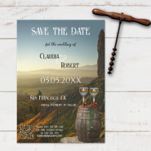 VineyardモダンまたはワイナリーQR日付カードを保存