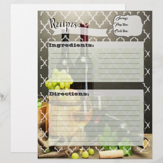 Vineyardレシピ挿入 (正面/裏面)