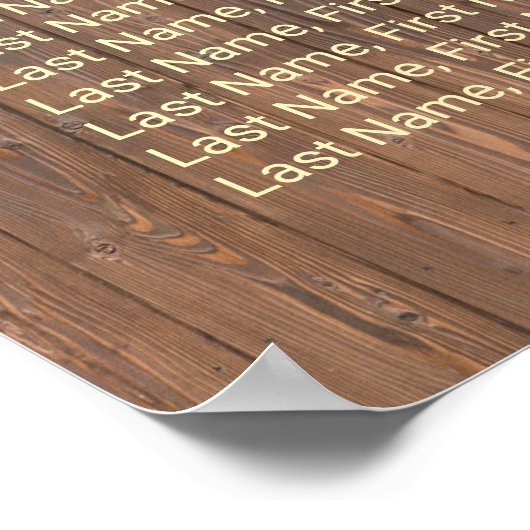 Vineyard Barrel結婚の座席表16表 ポスター (角)