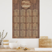 Vineyard Barrel結婚の座席表16表 ポスター (キッチン)