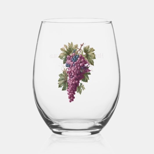 Vineyard Grapes Customized ステムなしワイングラス (正面)