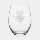 Vineyard Grapes Customized ステムなしワイングラス (裏面)