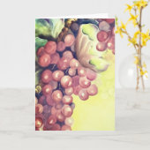 Vineyard Grapes Watercolor Greeting Card | Wine  カード (黄色い花)