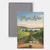 Vineyard in New York Finger Lakes Postcard マグネット (正面/裏面)