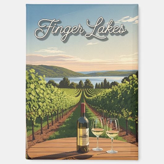 Vineyard in New York Finger Lakes Postcard マグネット (正面)