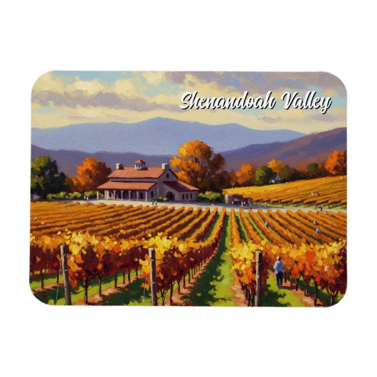 Vineyard in Virginia Shenandoah Valley Postcard マグネット (横)