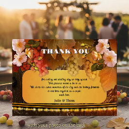 Vineyard or Winery Wedding Thank You Photo Card 招待状