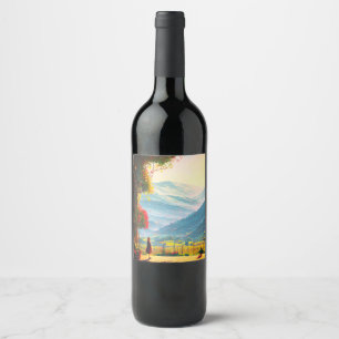 Vineyard、Summer、Cozy、Omfortableс ワインラベル