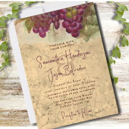 Vineyard Wedding Elegant Rustic Watercolor  招待状