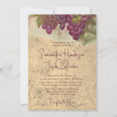Vineyard Wedding Elegant Rustic Watercolor 招待状 (正面)