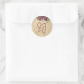 Vineyard Wedding Monogram Personalized Initials ラウンドシール (バッグ)