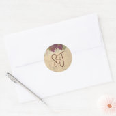 Vineyard Wedding Monogram Personalized Initials ラウンドシール (封筒)