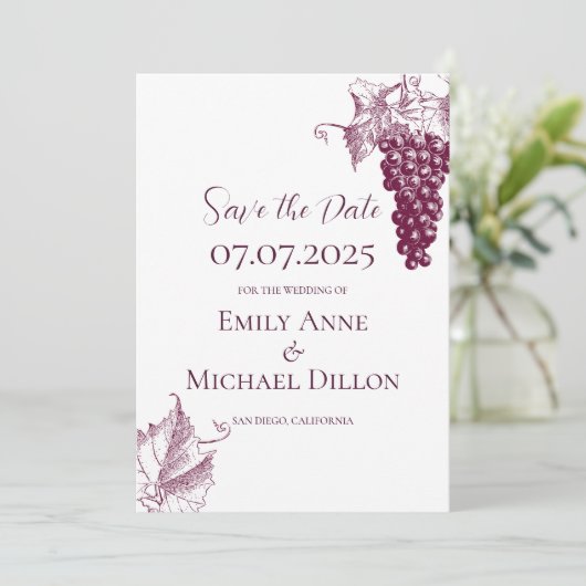 Vineyard Wedding Save the Date 招待状 (スタンド正面)