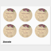 Vineyard Wedding Watercolor Grapes ラウンドシール (シート)