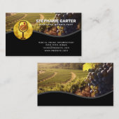 Vineyard Wine Glass Logo | Agriculture 名刺 (正面/裏面)