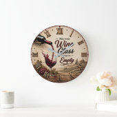 Vineyard Wine Lover Decor ラージ壁時計 (ホーム)