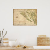 Vingboons "California as an Island" (1650)再印刷 ポスター (キッチン)