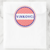 Vinkovci City Pride Emblem – Croatian Identity ラウンドシール (バッグ)