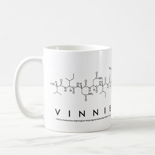 Vinnieペプチド名mag コーヒーマグカップ (左)