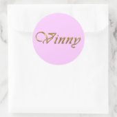 VINNY名ブランドおもしろいパーソナライズされたギフトステッカー ラウンドシール (バッグ)