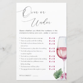 Vinoの上または下Vowsの前にブライダルシャワーゲーム