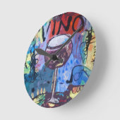 Vinoの青 ラウンド壁時計 (傾斜)