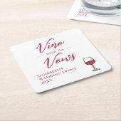 Vino Before The Vowsブライダルシャワー/バチェロレッテ スクエアペーパーコースター (アングル)