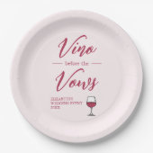 Vino Before The Vowsブライダルシャワー/バチェロレッテ ペーパープレート (正面)