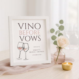 Vino Before Vows ドゥードル ワイン ウェルカム ブライダルシャワー ポスター