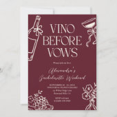 Vino Before Vows バチェラーウィークエンドの旅程 招待状 (正面)