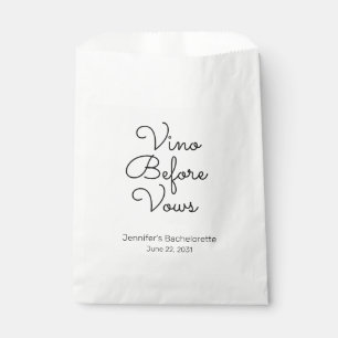 Vino Before Vows バチェラーエティーパーティーのペーパーファバーバッグ フェイバーバッグ