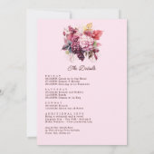 Vino Before Vows フラワーワインバチェラーウィークエンド 招待状 (裏面)