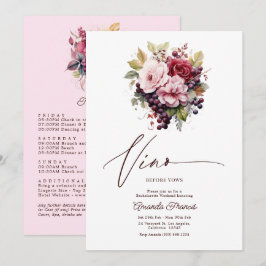 Vino Before Vows フラワーワインバチェラーウィークエンド 招待状